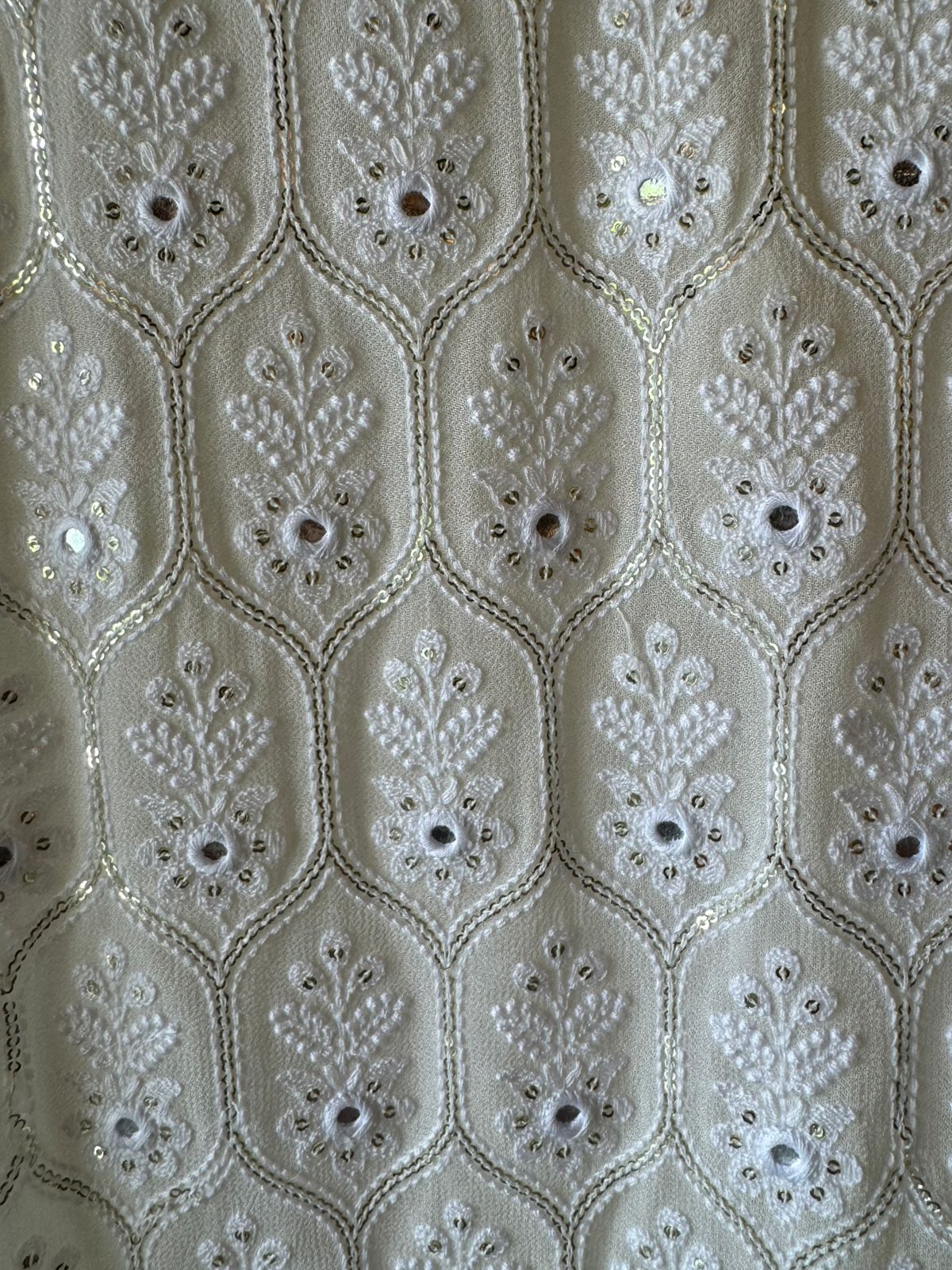 Pure Georgette Unstitched Shirt  with Lakhanvi Thread embroidered front